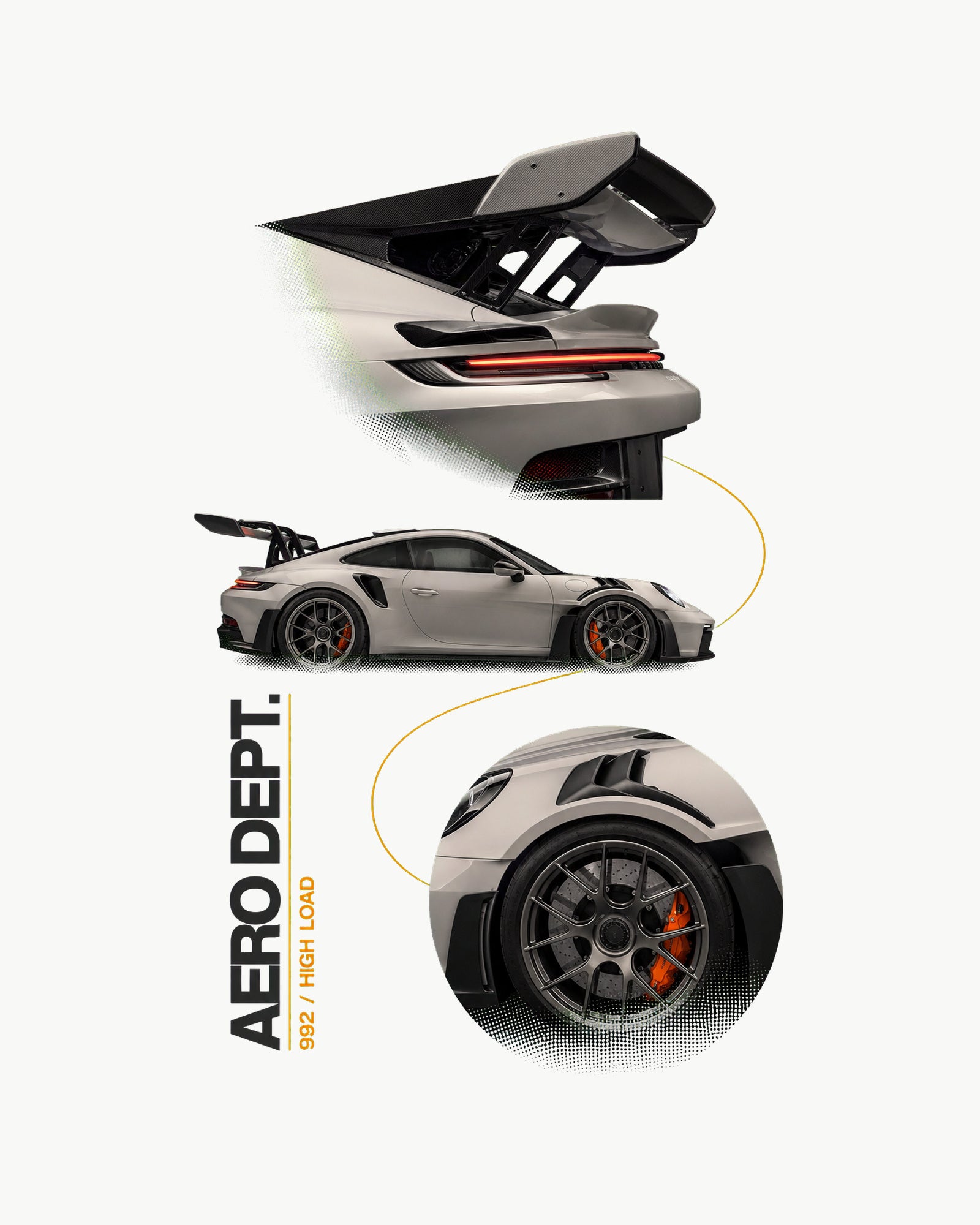 Aero Dept. 992 — Koszulka Oversize — podgląd nadruku na białej koszulce