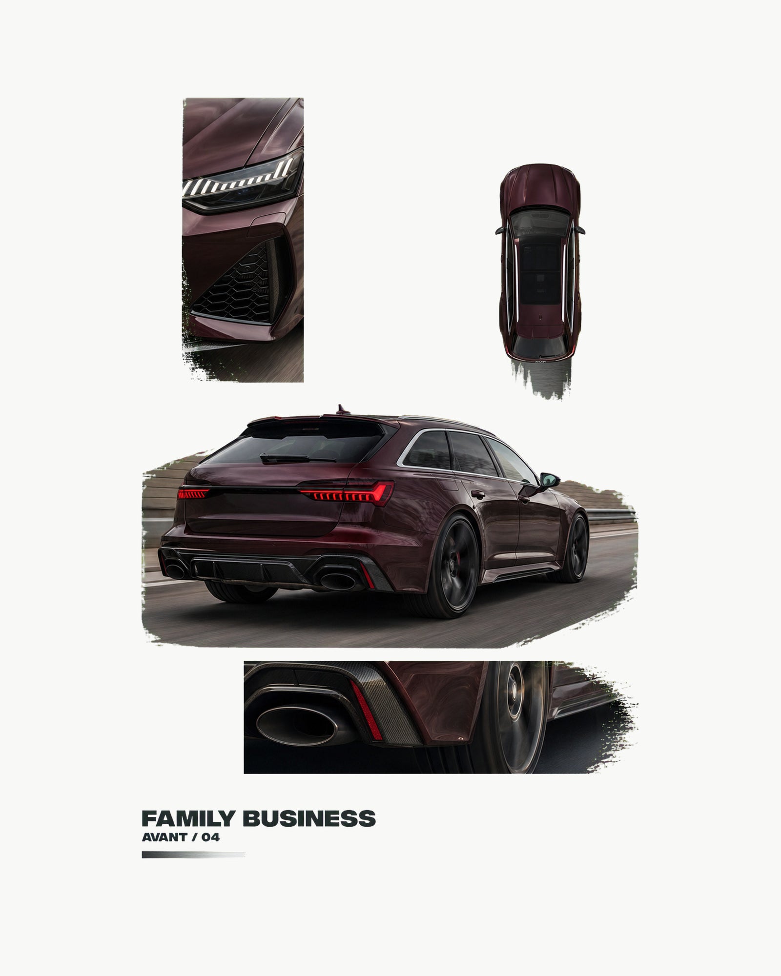 Family Business Avant — Koszulka Oversize — podgląd nadruku na białej koszulce