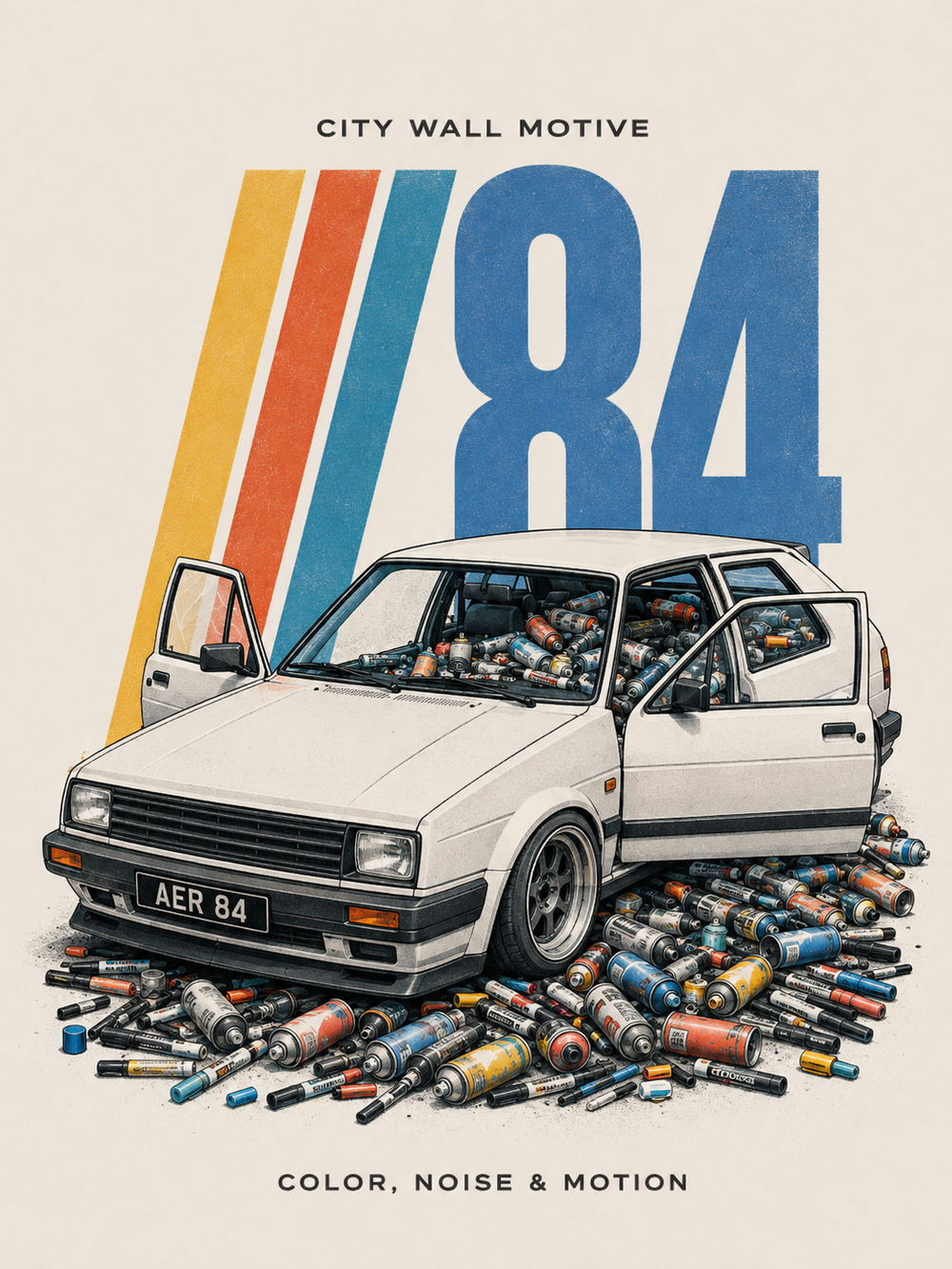 City Wall 84 — Spray Paint — Koszulka Oversize