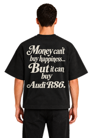 Koszulka oversize Audi RS6 – Money Can't Buy Happiness – czarna koszulka, model