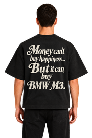Koszulka oversize BMW M3 – Money Can't Buy Happiness – czarna koszulka, model