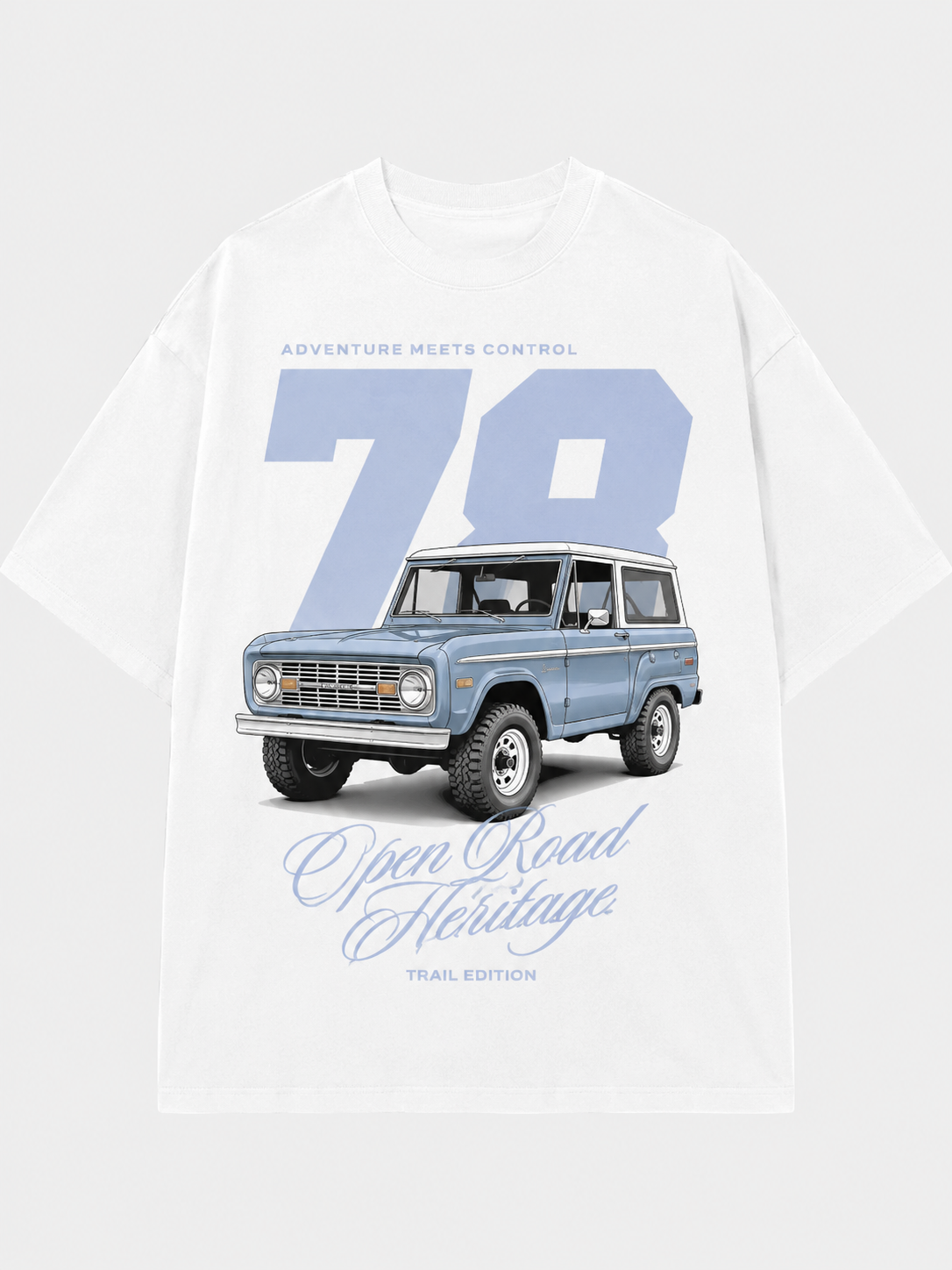 White T-shirt automotive graphic: Open Road Heritage 78