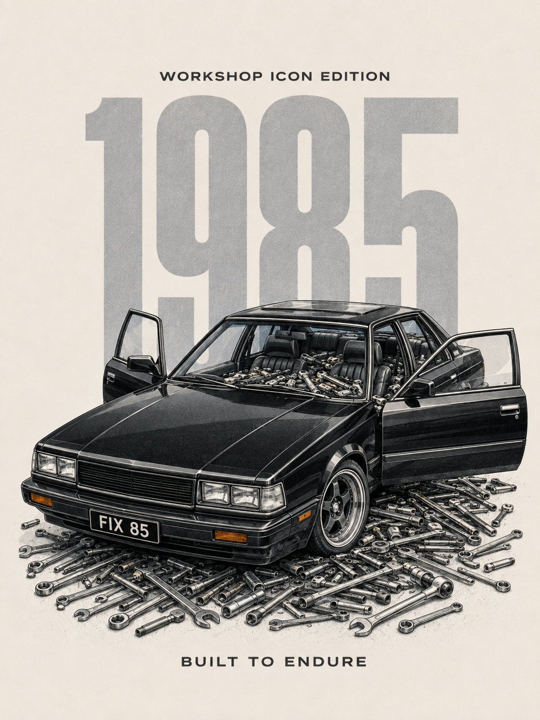 Vintage automotive poster: Workshop Icon 1985 — Tools